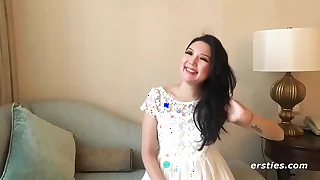 Ameliya Fingers Her Shaved Pussy